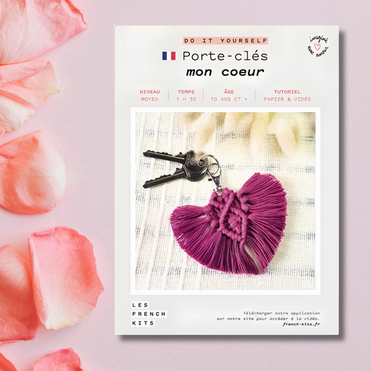KIT MACRAMÉ Porte-clés "Mon Coeur"