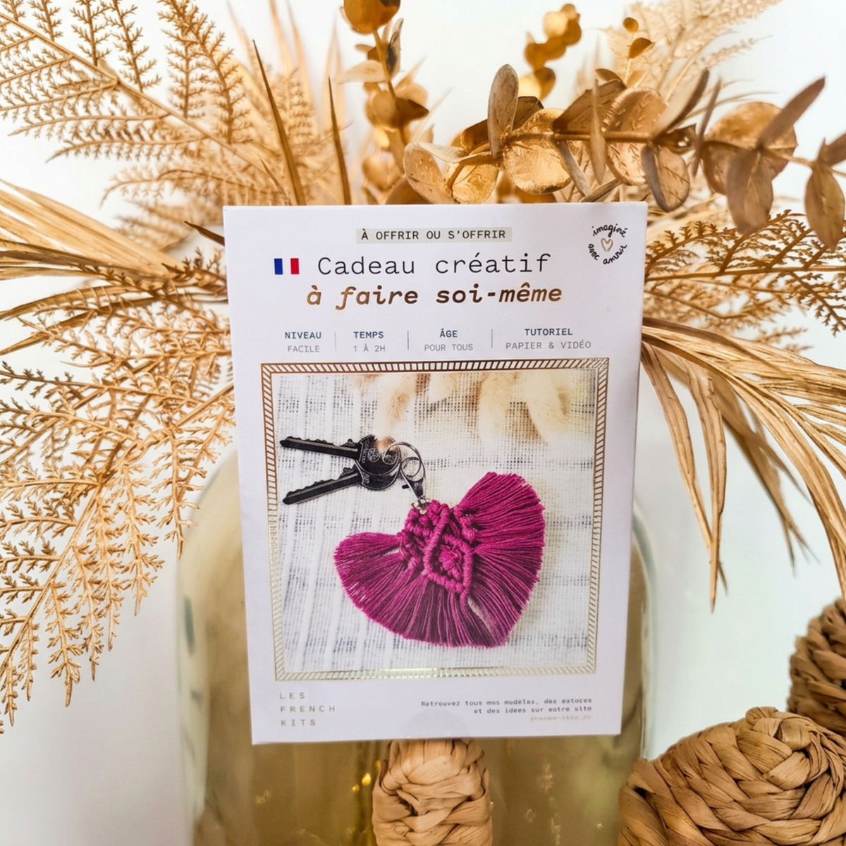 KIT MACRAMÉ Porte-clés "Mon Coeur"