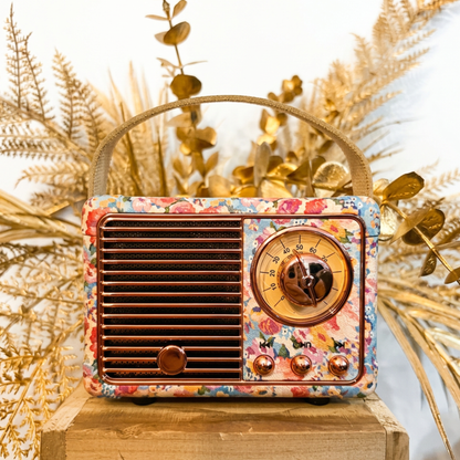 MINI ENCEINTE BLUETOOTH RÉTRO FLEURIE