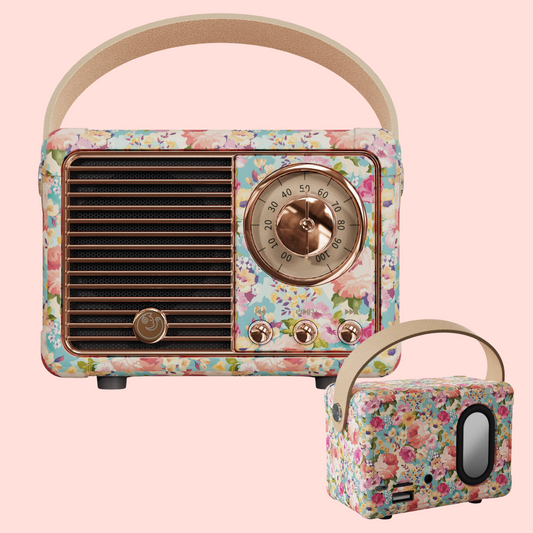 MINI ENCEINTE BLUETOOTH RÉTRO FLEURIE